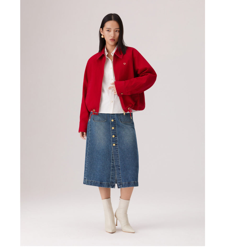 levi's® 鈕扣前開叉牛仔短裙 | 女裝 006JO000125- Indigo – Levi's 香港