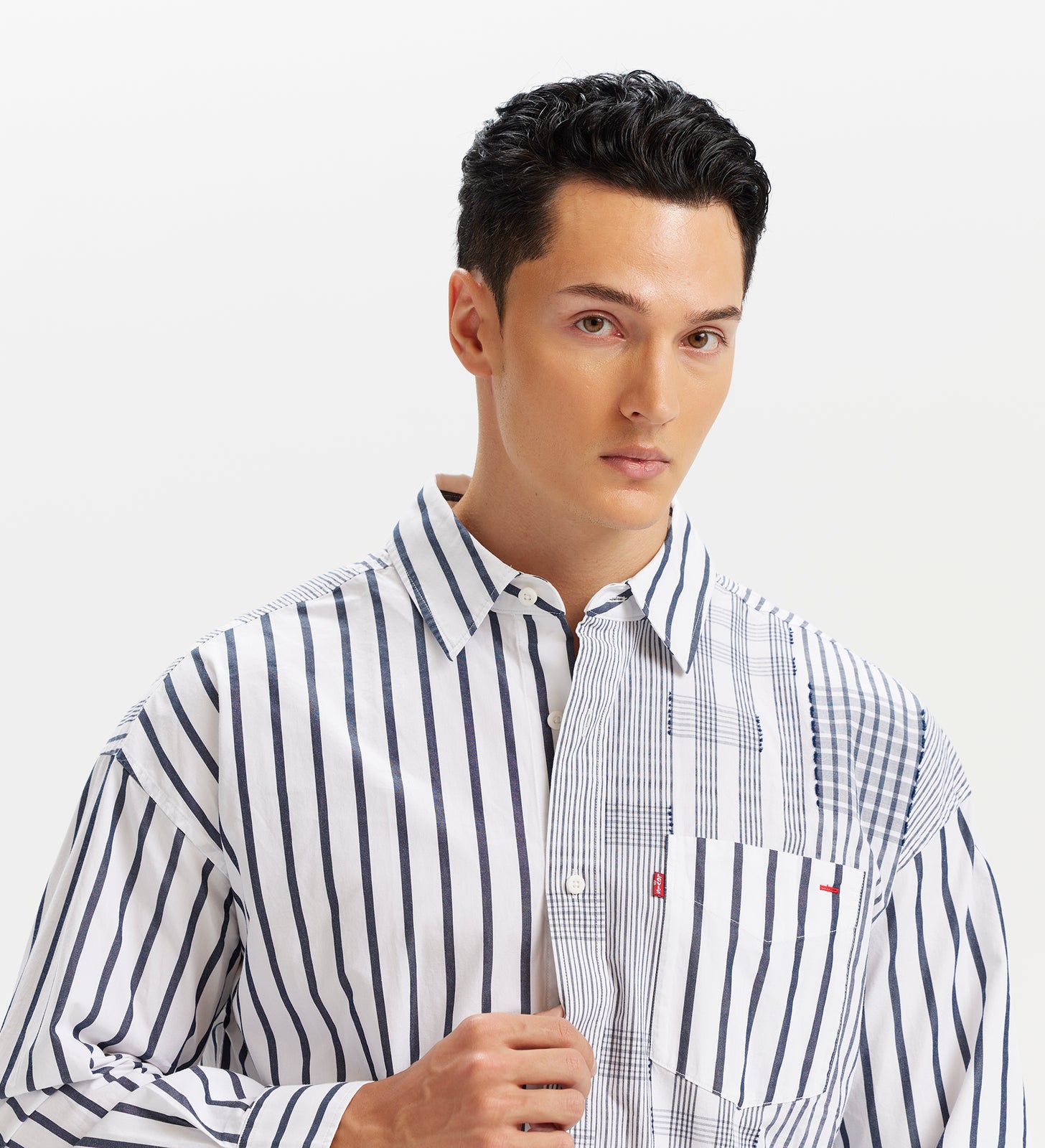 levi’s® 寬鬆長袖條紋牛津襯衫 | 男款 003MX0001XS- Grey – Levi's 香港