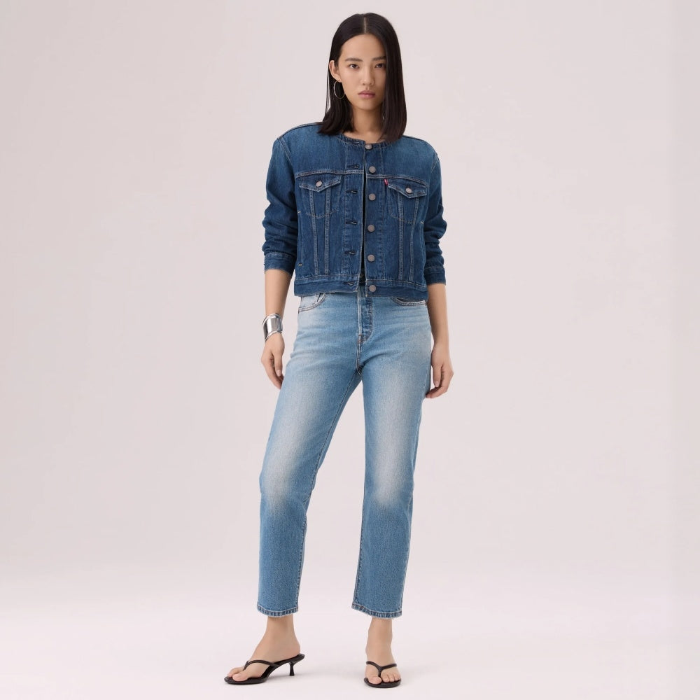 levi's® collarless boxy trucker jacket 006Q90000XXS- Dark Wash – Levi's Hong Kong
