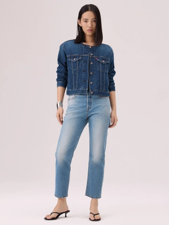 levi's® collarless boxy trucker jacket 006Q90000XXS- Dark Wash  – Levi's Hong Kong
