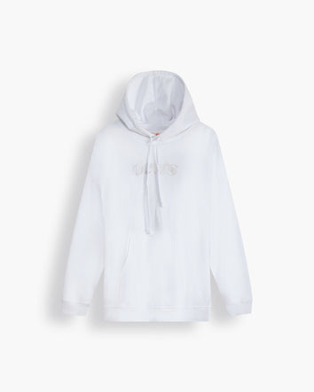 彩色levi's® logo 印字寬鬆連帽抽繩衛衣 | 女裝 344000011L- Hoodie Rider Iridescent Logo White +  – Levi's 香港