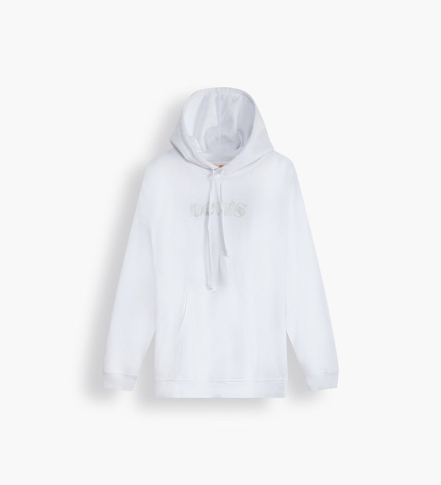 彩色levi's® logo 印字寬鬆連帽抽繩衛衣 | 女裝 344000011L- Hoodie Rider Iridescent Logo White + – Levi's 香港