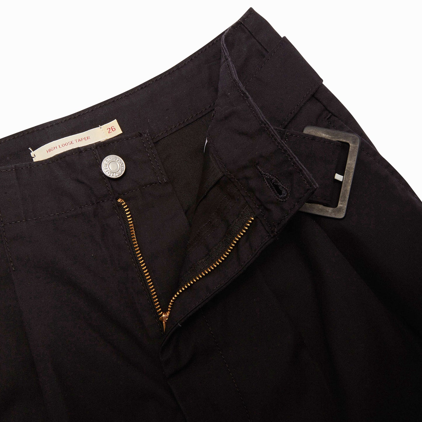 Levi's® 黑色上闊下窄高腰鬆身休閒褲 | 女裝