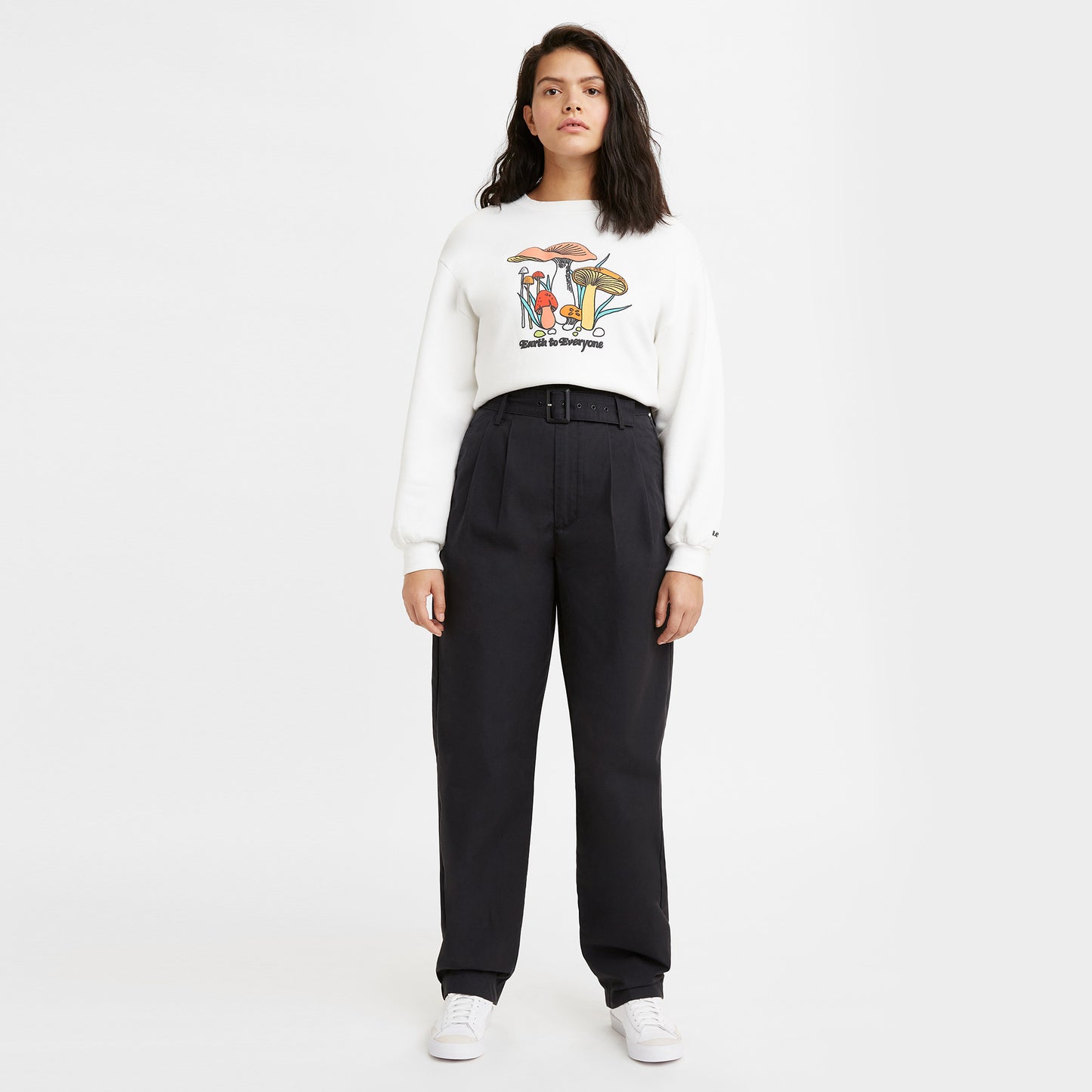 Levi's® 黑色上闊下窄高腰鬆身休閒褲 | 女裝