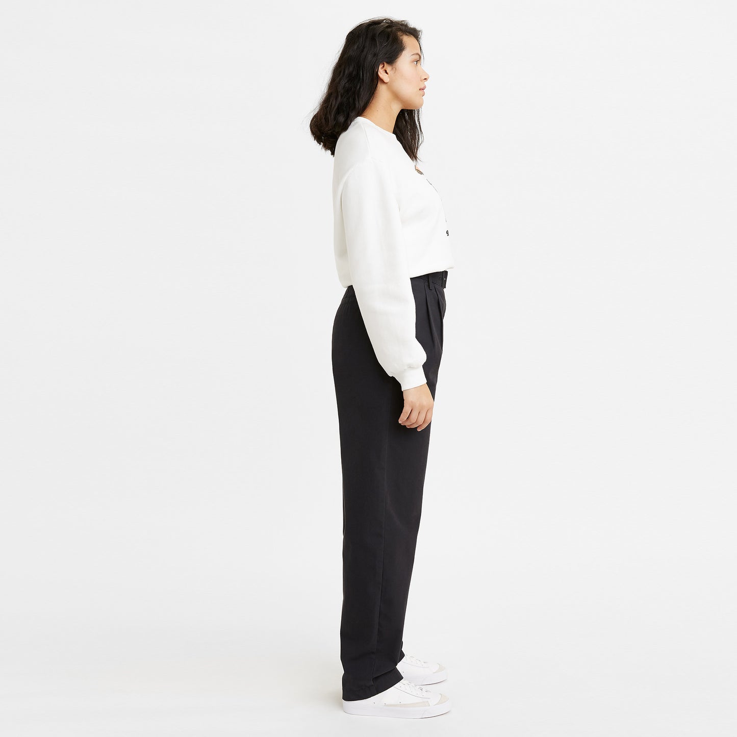 Levi's® 黑色上闊下窄高腰鬆身休閒褲 | 女裝