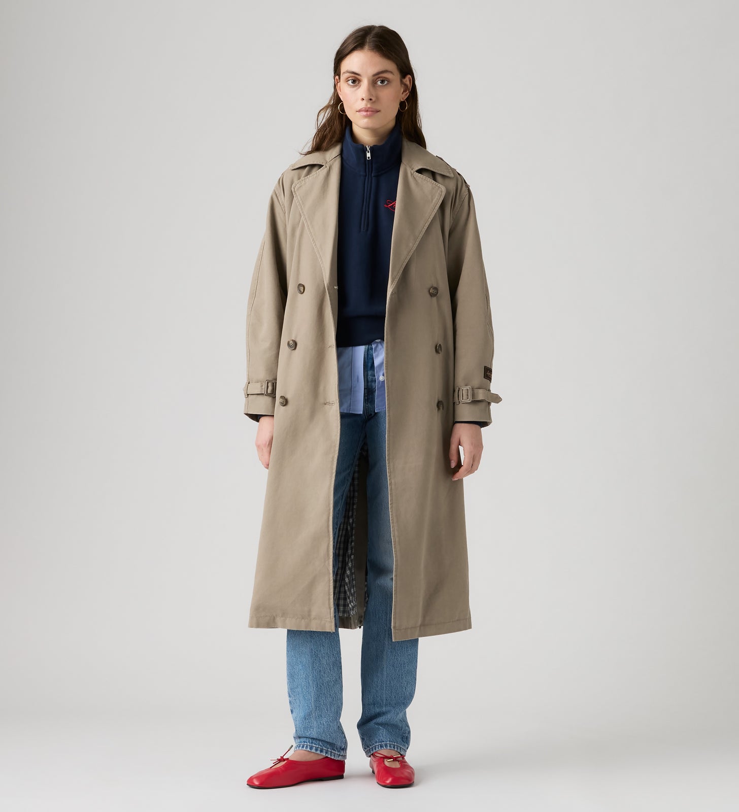 levi's® women's serena trench coat 006RW0004XXS- Brown – Levi's Hong Kong