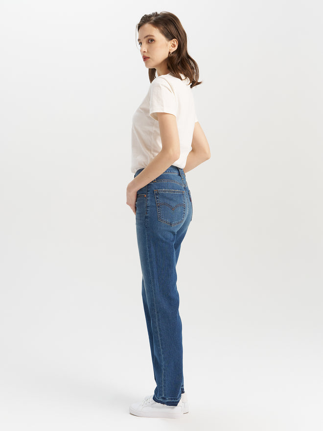 levi’s® 724™ 高腰直筒 performance cool 牛仔褲 | 女裝 1888303882428 Indigo  – Levi's 香港