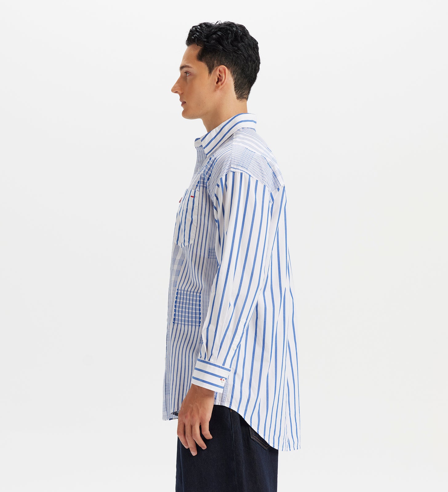 levi’s® 寬鬆長袖條紋牛津襯衫 | 男款 003MX0000S- Blue – Levi's 香港