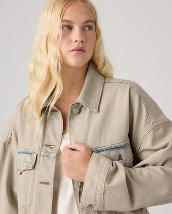 levi's® 寬鬆短版 trucker 外套 | 女裝 0089L0017XXS- Neutral  – Levi's 香港