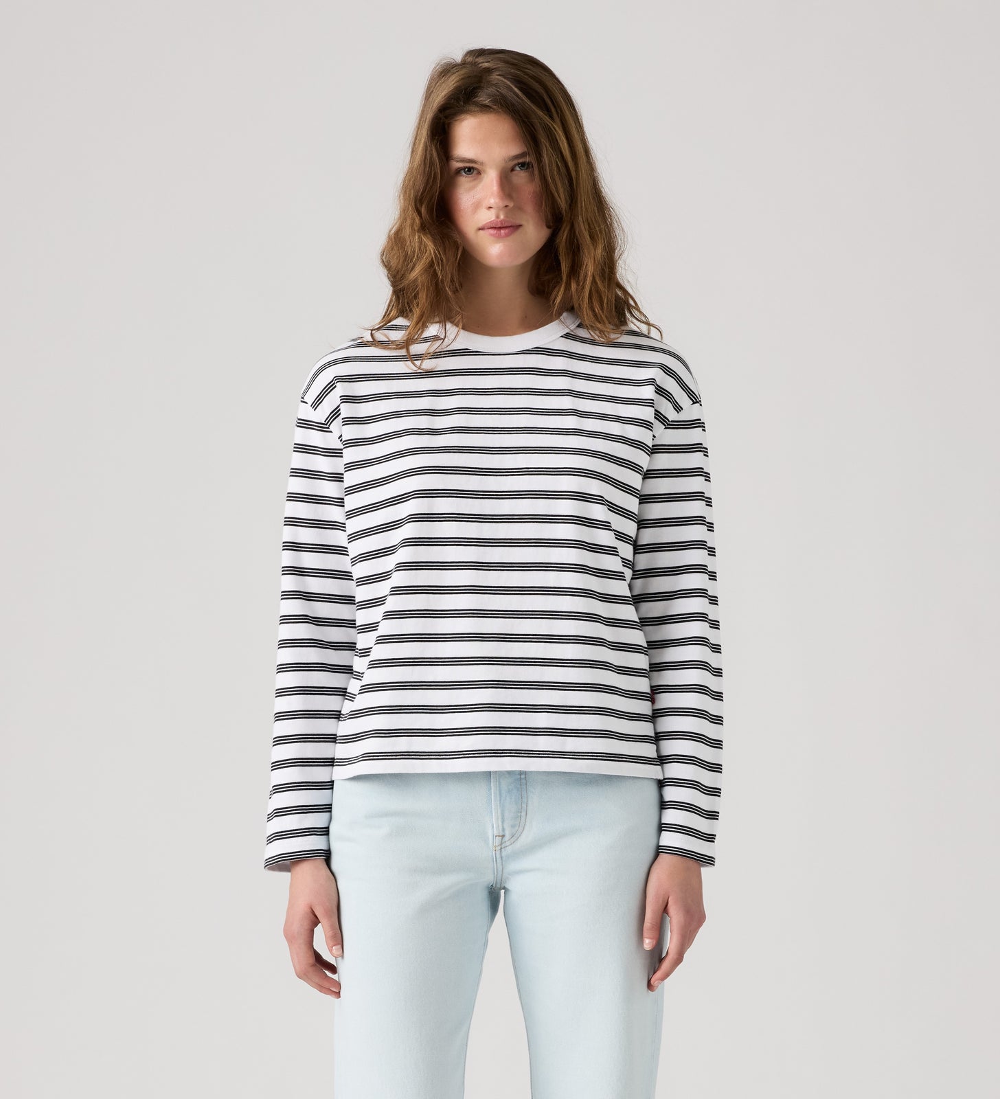 rosé朴彩英同款 levi's® vintage 長袖 t 恤 | 女裝 0085S0013XXS- Paloma Stripe Bright White - White – Levi's 香港