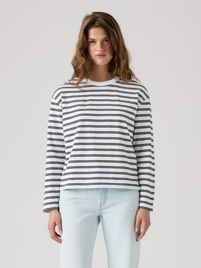 rosé朴彩英同款 levi's® vintage 長袖 t 恤 | 女裝 0085S0013XXS- Paloma Stripe Bright White - White  – Levi's 香港