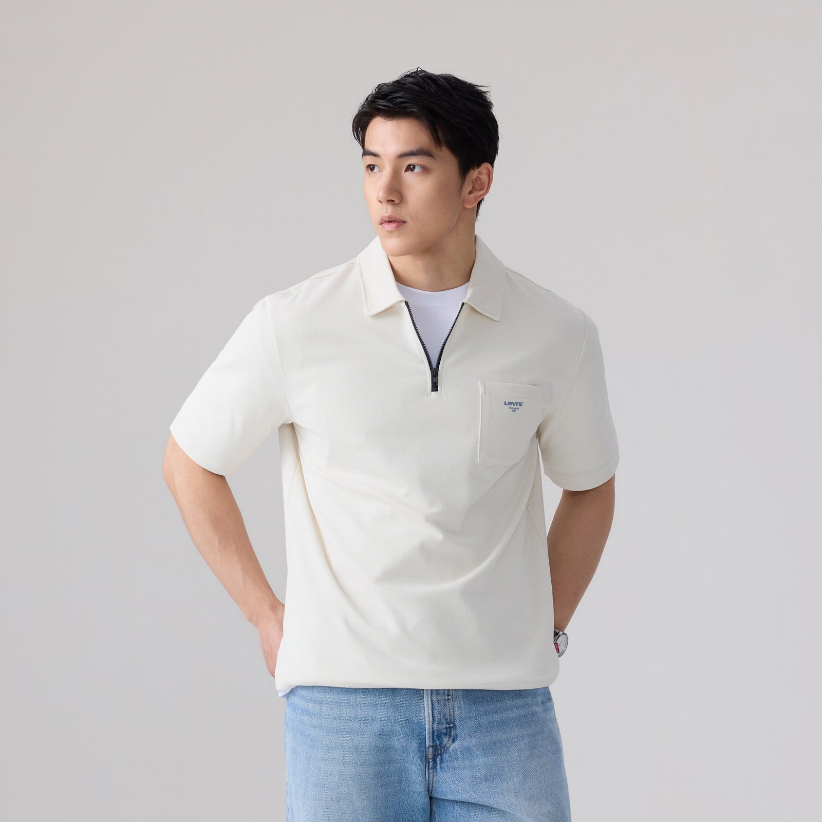  levi's® sorona® 涼感寬鬆 polo 恤 | 男裝 006P10000S- White – Levi's 香港