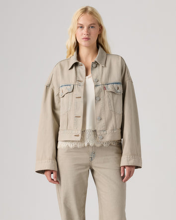 levi's® women's loose crop trucker jacket 0089L0017XXS- Neutral  – Levi's Hong Kong
