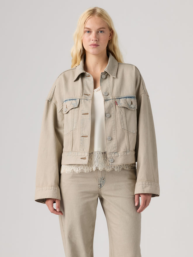 rosé's style levi's® women's loose crop trucker jacket 0089L0017XXS- New Hire Trucker - Light Wash  – Levi's Hong Kong