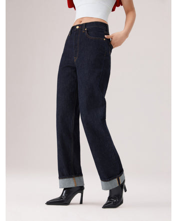 levi's® ribcage 高腰直筒牛仔褲 | 女裝 7907800662530 Indigo  – Levi's 香港