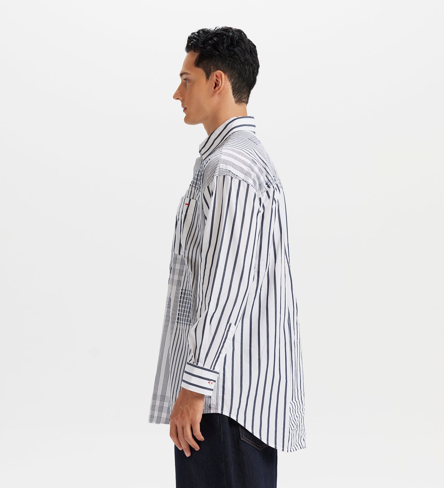 levi’s® 寬鬆長袖條紋牛津襯衫 | 男款 003MX0001XS- Grey – Levi's 香港