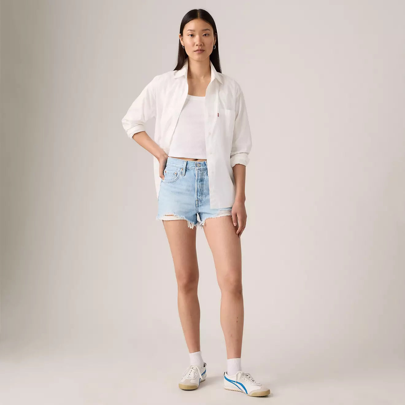 levi's® women's 501® original high-rise jean shorts 56327040724- Medium Indigo – Levi's Hong Kong
