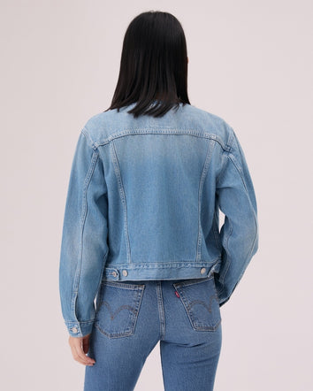  levi's® 無領 boxy trucker 牛仔外套 | 女裝 006Q90001XXS- Indigo  – Levi's 香港
