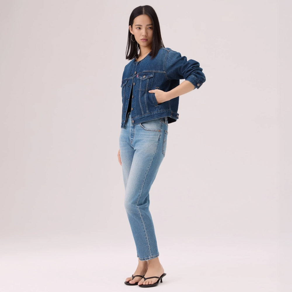 levi's® collarless boxy trucker jacket 006Q90000XXS- Dark Wash – Levi's Hong Kong
