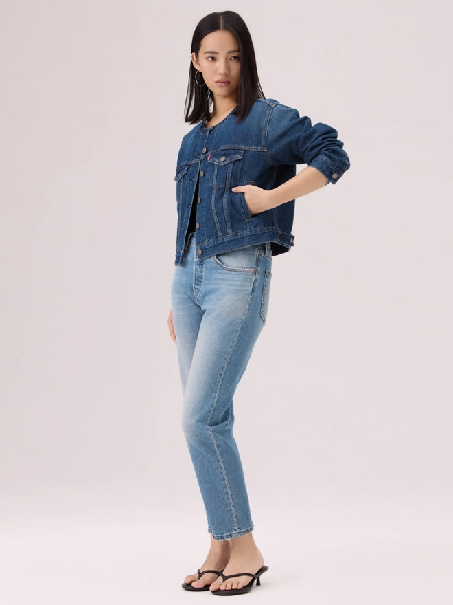 levi's® collarless boxy trucker jacket 006Q90000XXS- Dark Wash  – Levi's Hong Kong