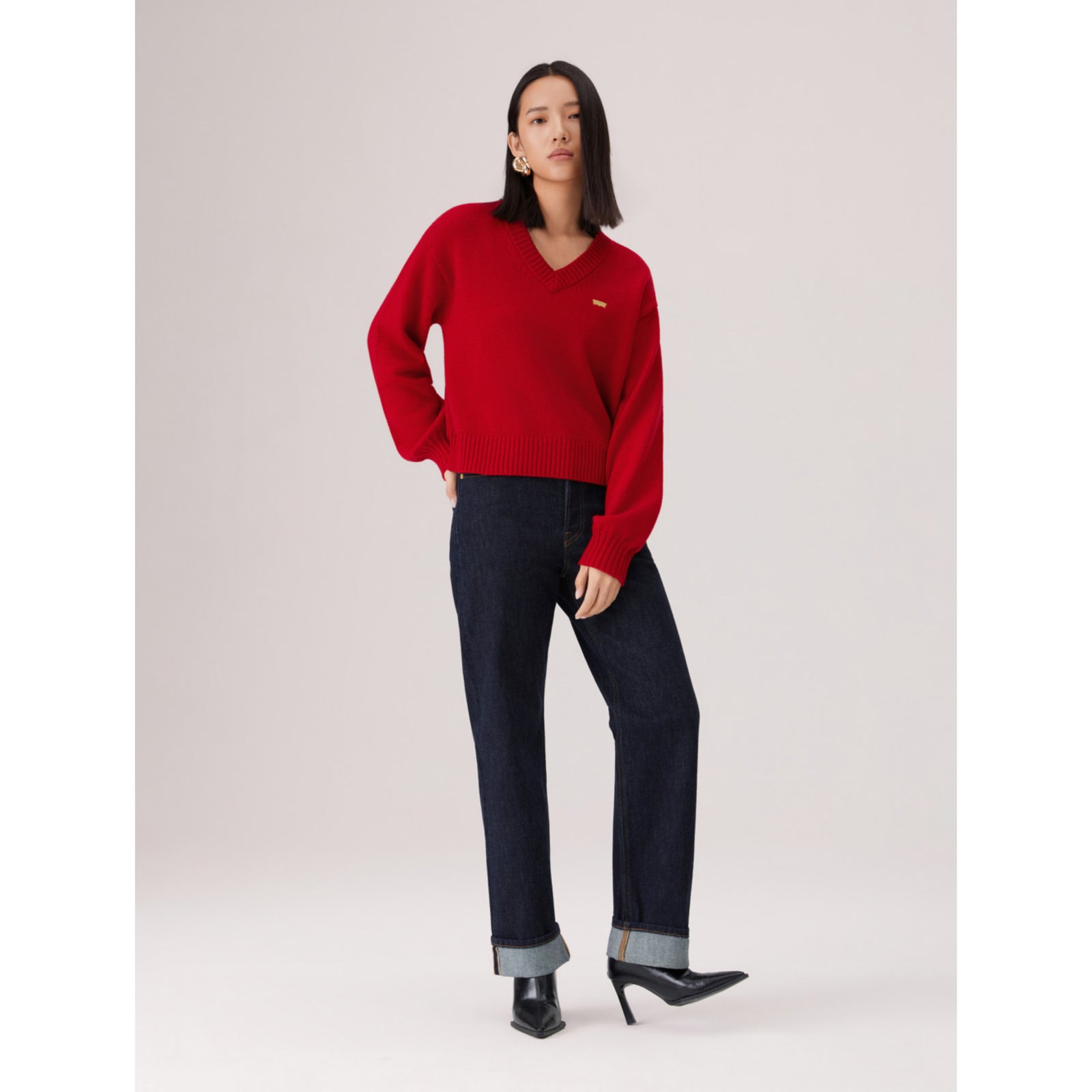 levi's® women's cny v-neck sweater 006Q50001XS- Red – Levi's Hong Kong