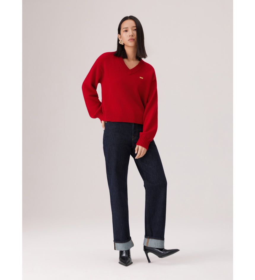 levi's® women's cny v-neck sweater 006Q50001XS- Red – Levi's Hong Kong