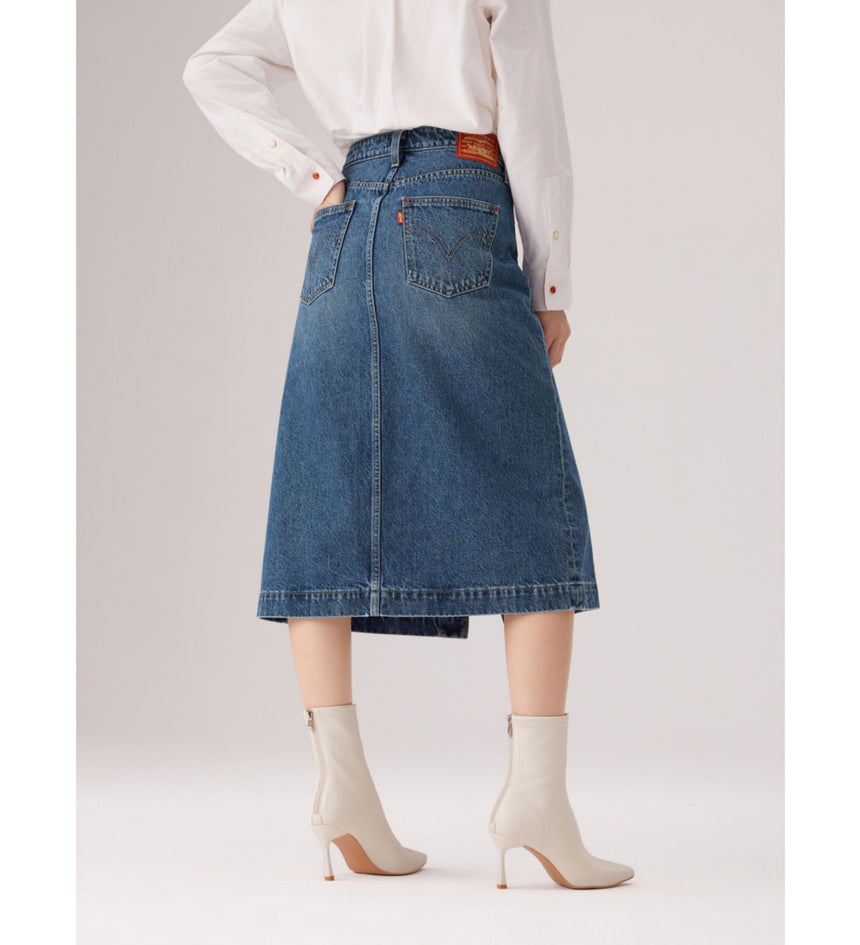levi's® 鈕扣前開叉牛仔短裙 | 女裝 006JO000125- Indigo – Levi's 香港