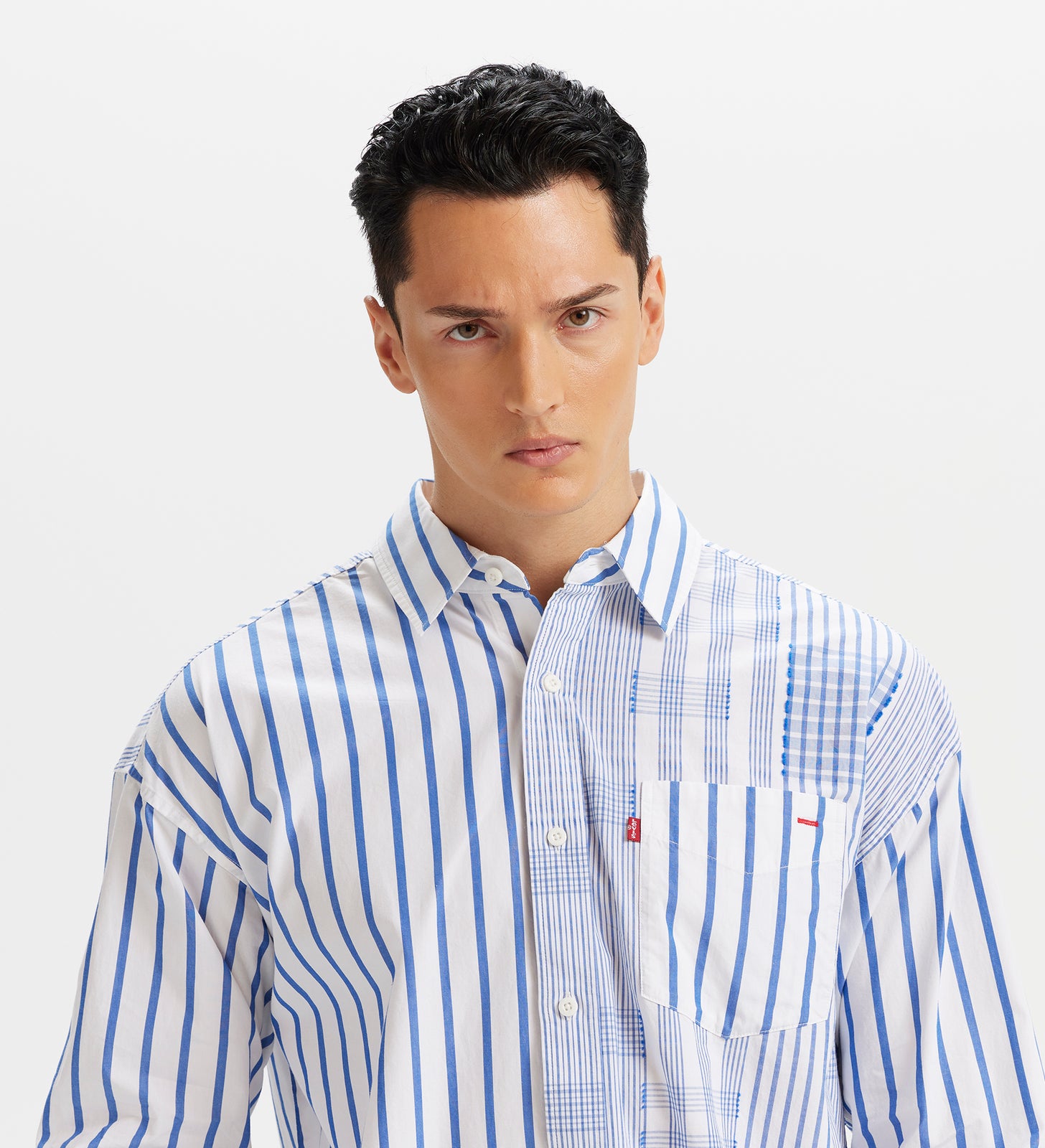 levi’s® 寬鬆長袖條紋牛津襯衫 | 男款 003MX0000S- Blue – Levi's 香港