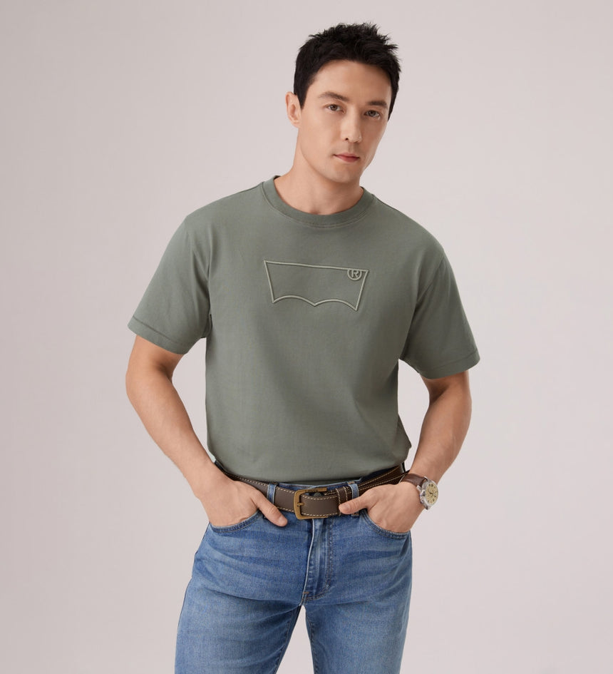 levi's® short sleeve embroidered batwing regular tee 006PY0004S- Green – Levi's Hong Kong