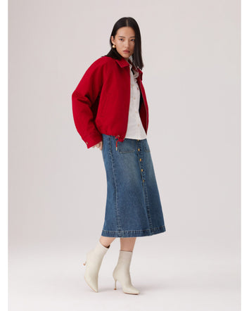 levi's® 鈕扣前開叉牛仔短裙 | 女裝 006JO000125- Indigo  – Levi's 香港