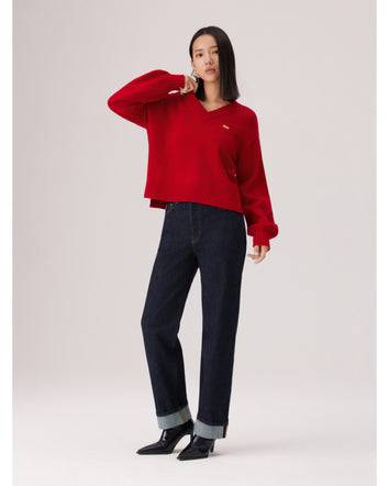levi's® 2026 新年限定v領毛衣 | 女裝 006Q50001XS- Red  – Levi's 香港