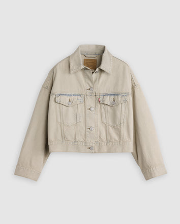 levi's® 寬鬆短版 trucker 外套 | 女裝 0089L0017XXS- Neutral  – Levi's 香港