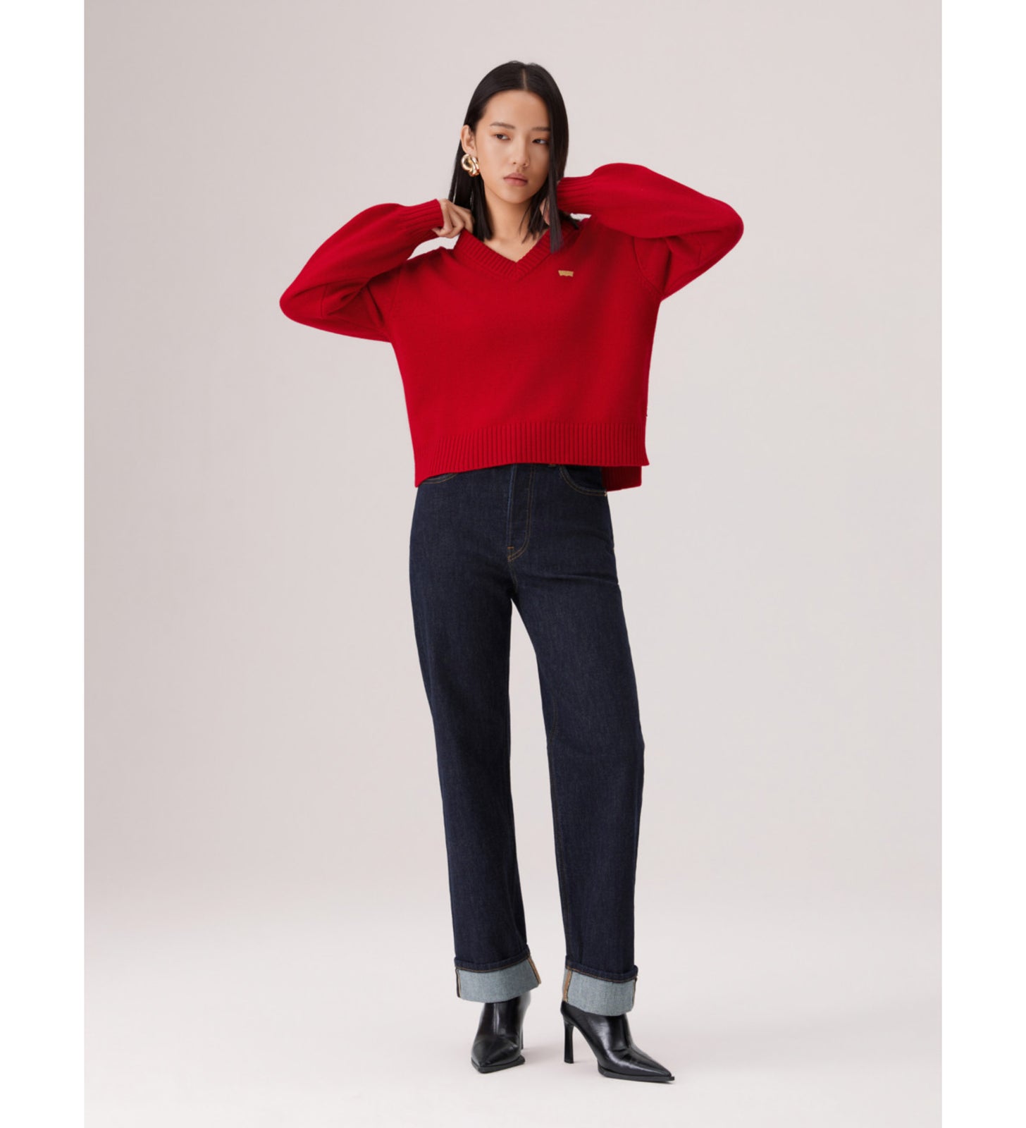 levi's® women's cny v-neck sweater 006Q50001XS- Red – Levi's Hong Kong