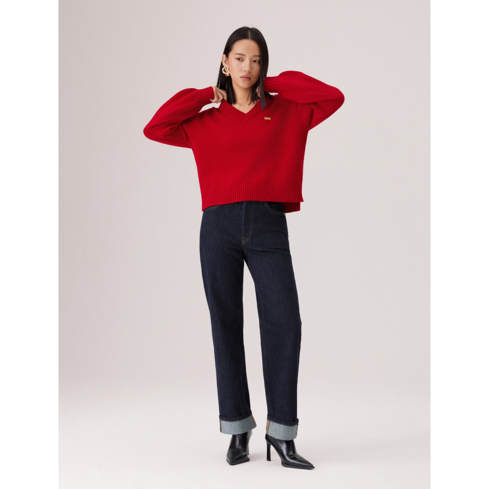 levi's® women's cny v-neck sweater 006Q50001XS- Red – Levi's Hong Kong