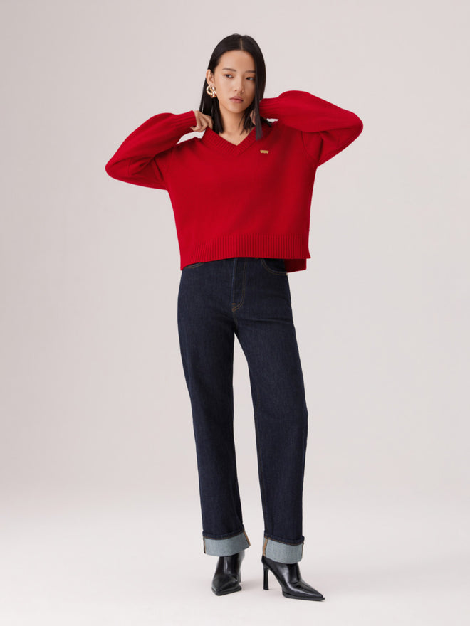 levi's® 2026 新年限定v領毛衣 | 女裝 006Q50001XS- Red  – Levi's 香港