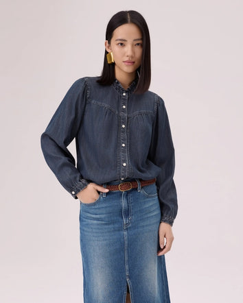  levi's® 靛藍 tencel 西部恤衫 | 女裝 006QH0001XS- Dark Wash  – Levi's 香港