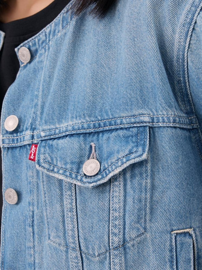 levi's® collarless boxy trucker jacket 006Q90001XXS- Indigo  – Levi's Hong Kong