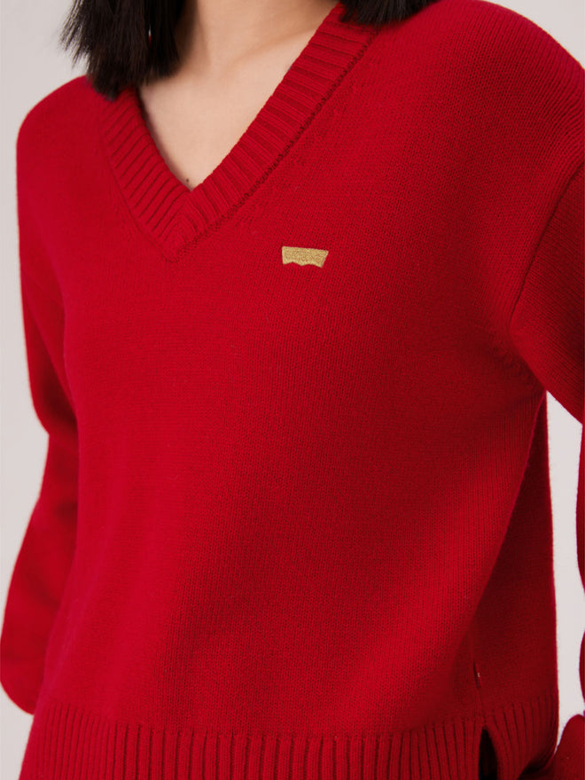 levi's® 2026 新年限定v領毛衣 | 女裝 006Q50001XS- Red  – Levi's 香港