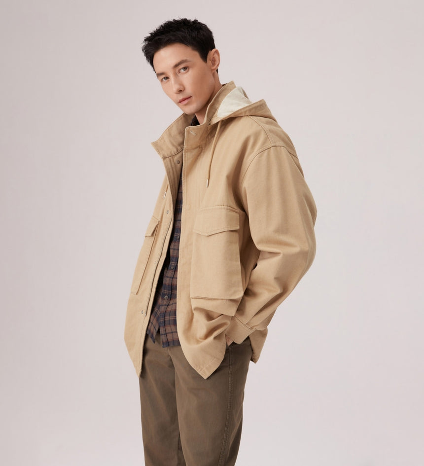 levi's® americana hood relaxed unlined jacket 006NR0000S- Beige – Levi's Hong Kong