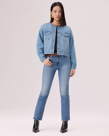  levi's® 無領 boxy trucker 牛仔外套 | 女裝 006Q90001XXS- Indigo  – Levi's 香港