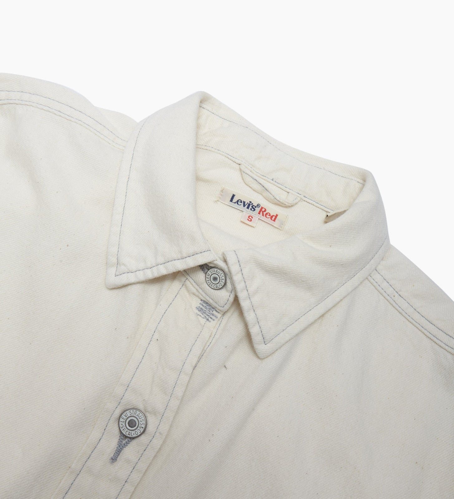levis red 工裝手稿風復刻再造 女款 牛仔襯衫外套  / oversize寬鬆版型 / 豆腐白 / 寒麻纖維 | 女裝 A01560000M- Morning Shift 2 – Levi's 香港
