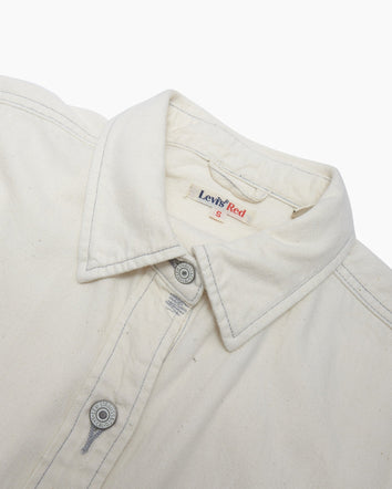 levis red 工裝手稿風復刻再造 女款 牛仔襯衫外套  / oversize寬鬆版型 / 豆腐白 / 寒麻纖維 | 女裝 A01560000S- Morning Shift 2  – Levi's 香港