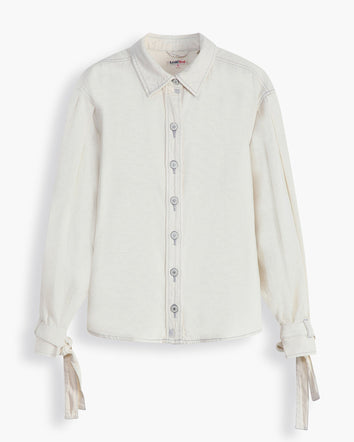 levis red 工裝手稿風復刻再造 女款 牛仔襯衫外套  / oversize寬鬆版型 / 豆腐白 / 寒麻纖維 | 女裝 A01560000S- Morning Shift 2  – Levi's 香港