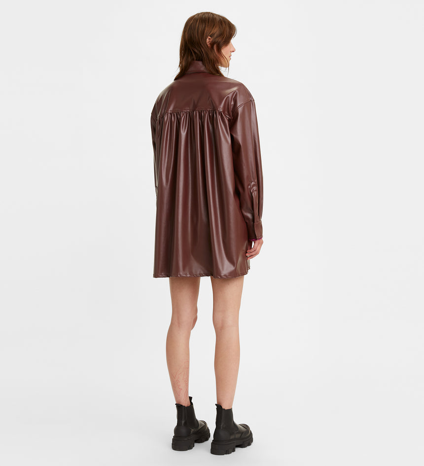 levi's® made & crafted®啡色皮革襯衫長裙 | 女裝 A03190000S- Acacia Leatherette Red – Levi's 香港