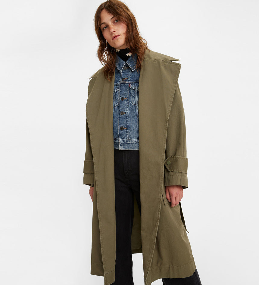 levi's®軍裝翻領風衣外套 | 女裝 A06710001XS- Grey – Levi's 香港