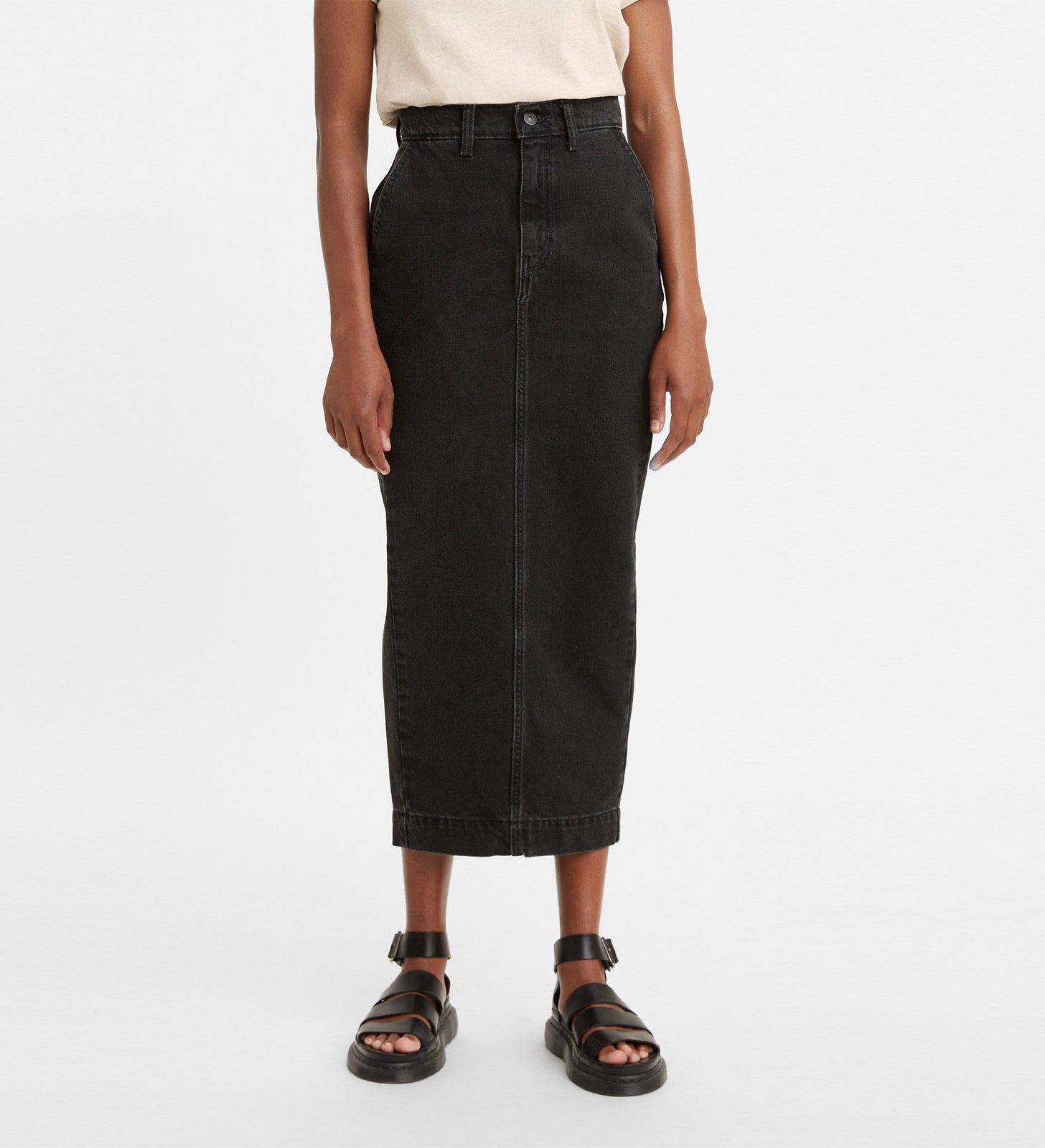 levi's® wellthread® 永續時裝系列balloon燈籠牛仔長裙 | 女裝 A1004000024- Black – Levi's 香港
