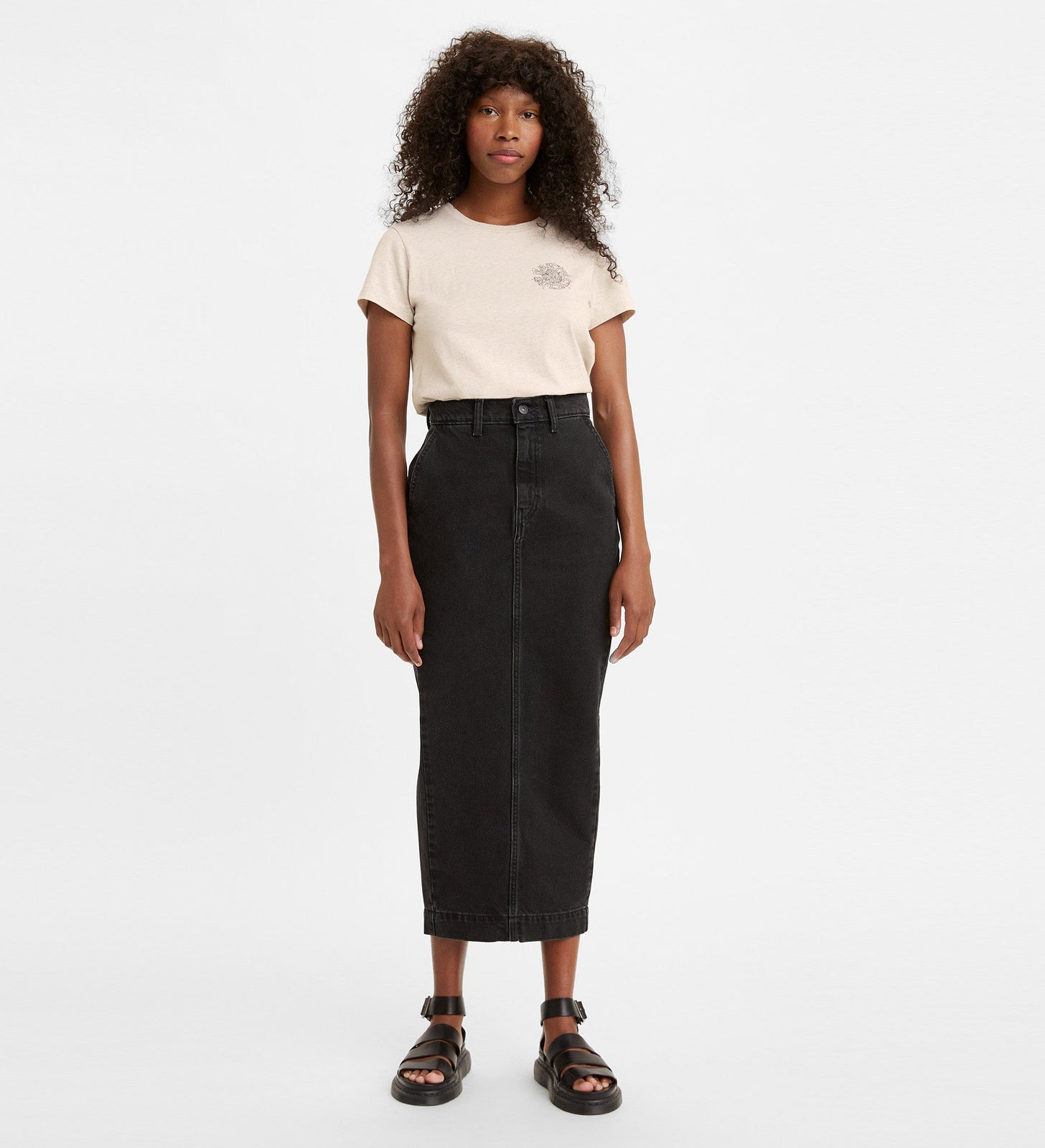levi's® wellthread® 永續時裝系列balloon燈籠牛仔長裙 | 女裝 A1004000024- Black – Levi's 香港