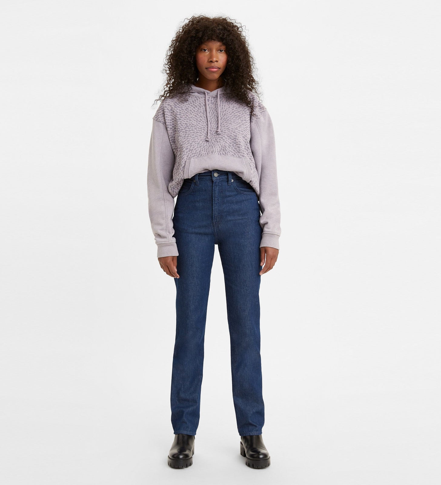 levi's® wellthread® 永續時裝系列 70s 高腰直腳牛仔褲 | 女裝 A112400012429 Dark Indigo – Levi's 香港
