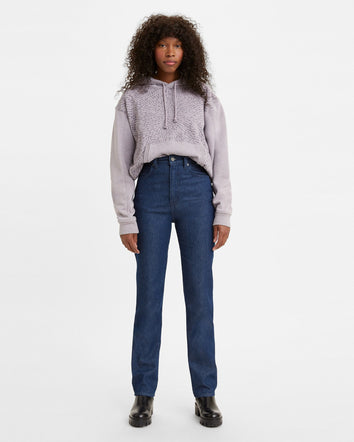 levi's® wellthread® 永續時裝系列 70s 高腰直腳牛仔褲 | 女裝 A112400012429 Dark Indigo  – Levi's 香港