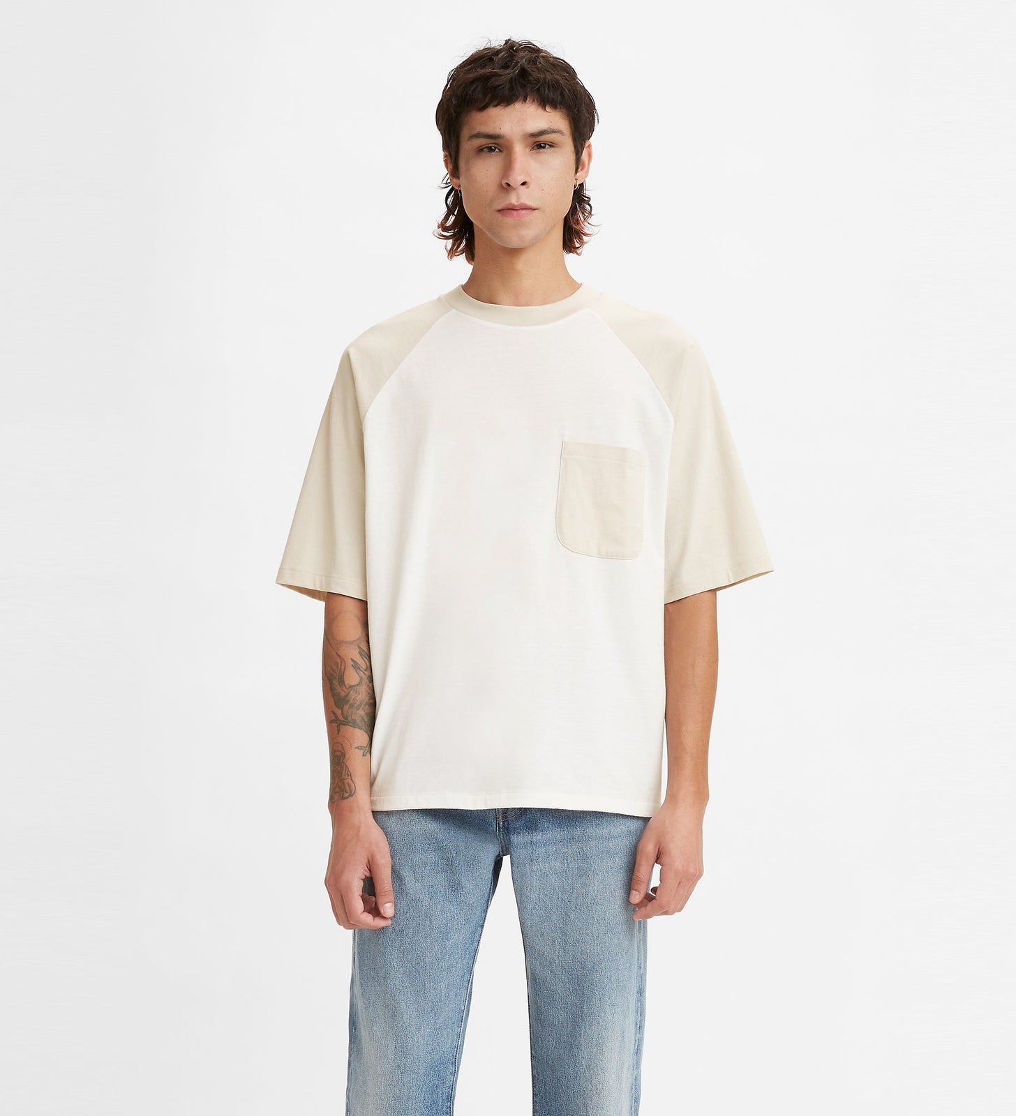levi's® made & crafted® 男士牛角袖tee A21390001L- Oatmeal – Levi's 香港